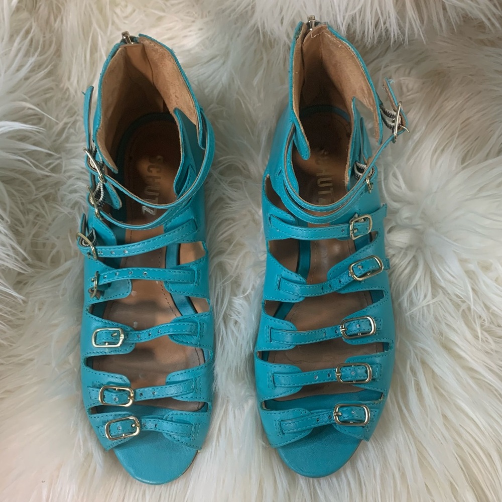 Blue schutz sandals